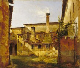 Giuseppe Alinovi - Cortile nell'Abbazia S. Giovanni Evangelista verso Borgo Retto