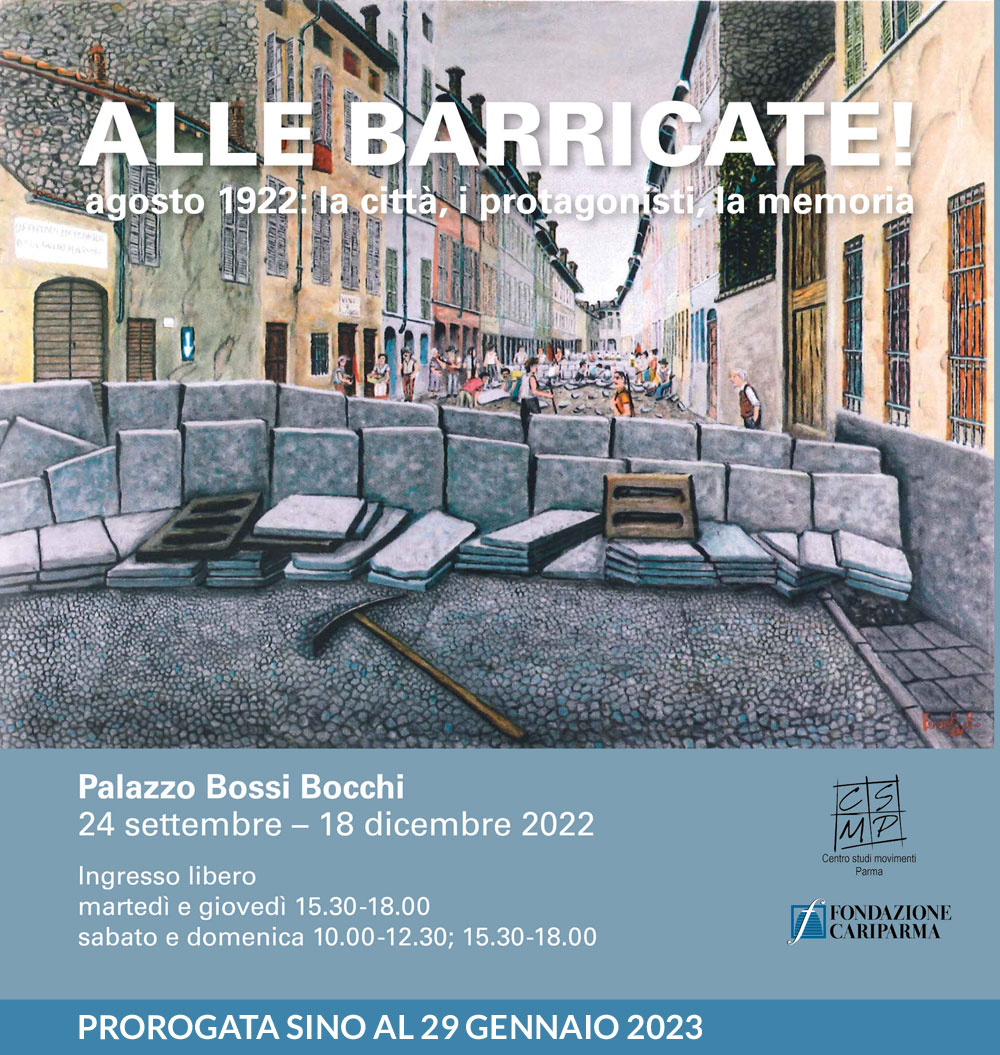 Alle Barricate! Agosto 2022: la città, i protagonisti, la memoria - Palazzo bossi Bocchi, 24 settembre - 18 dicembre 2022. Ingresso libero. Martedì e giovedì 15.30-18.00, sabato e domenica 10.00-12.30; 15.30-18.00 - Prorogata sino al 29 gennaio 2023