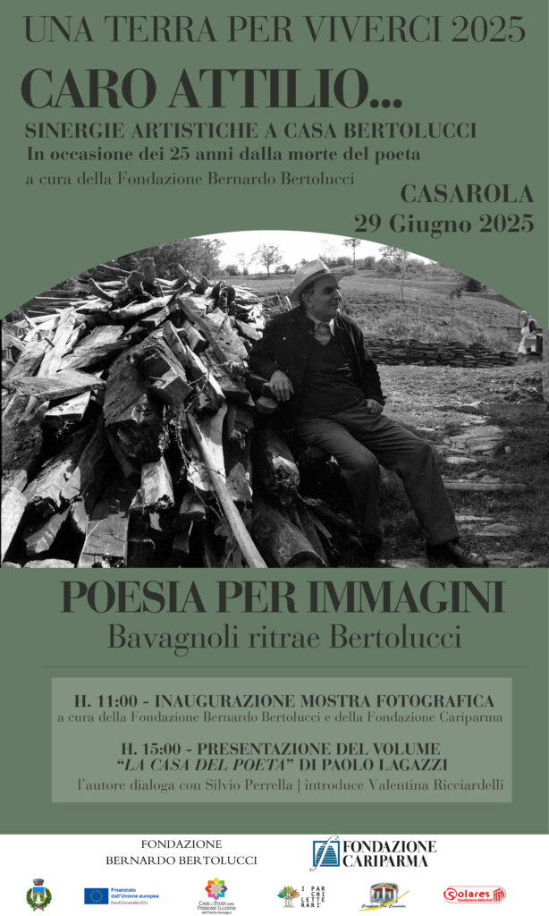 Locandina Mostra Poesia per immagini – Bavagnoli ritrae Bertolucci